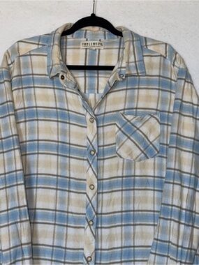 Idyllwind Blue & Cream Plaid Snap-Front Flannel